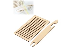 SALALIS 2 Pcs Weaving Loom Kit, Wooden Belt Weaving Loom Weaving Shuttle Tools Arts Crafts For Bracelet Bag Belt Camera Strap