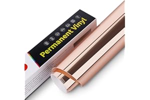 ASTONATICK Vinile Adesivo Permanente con Supporto - 30,5x305cm Rotolo di Vinile Permanente, Vinile Permanente Impermeabile per Cricut, Silhouette Cameo, Altri Plotter da Taglio (Cromo Oro Rosa)
