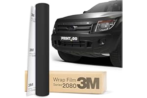 PRINT.GG Film Pour Voiture 3M 2080 Satin Noir S12, 152 x 30 cm, Car Wrapping Film, Covering Voiture, Film Autocollant Moto Adhésif, Pour Voiture, Moto, Vélo, Bateau, Deco Voiture