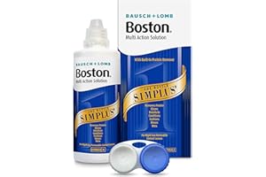 Boston Simplus Multi-Action Solution, 120ml Contact Lens Solution for Rigid Gas Permeable Contact Lenses - Clean, Disinfect, & Condition with Lens Case