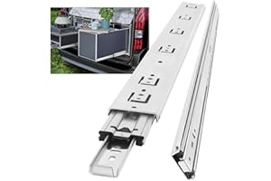 AOLISHENG Glissiere Pour Tiroir Charge Lourde 700 mm Pour Camping Car & Van Latéral Coulisse de Tiroir Sortie Totale Rail Coulissant Glissière a Bille Charge max 68 kg 1 Paire(2 pièces)