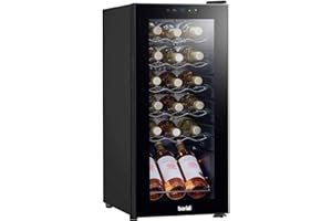 Dellonda Baridi 18 Bottle Wine Cooler Fridge with Digital Touch Screen Controls & LED Light, Black - DH6