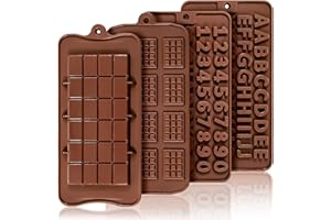 ALTcompluser Lot de 4 moules en silicone - Moule à chocolat antiadhésif - Moule à bonbons - Bac à glaçons - Accessoires de moulage pour bricolage