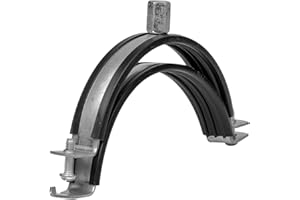 REPA MARKET Abrazadera de tubo de 125 mm / 12,5 cm. Para todo tipo de ventilación. Abrazadera de tubo de drenaje. Conexión de canales rectos redondos en pared o techo. Con goma para insonorización.