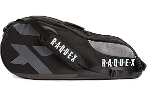 Raquex Sac de Tennis - Sac à Raquettes pour Tennis, de Badminton et de Squash. Bleu, Noir ou Magenta. Sac de Badminton, Peut Contenir jusqu'à 6 Raquettes + Accessoires + Baskets