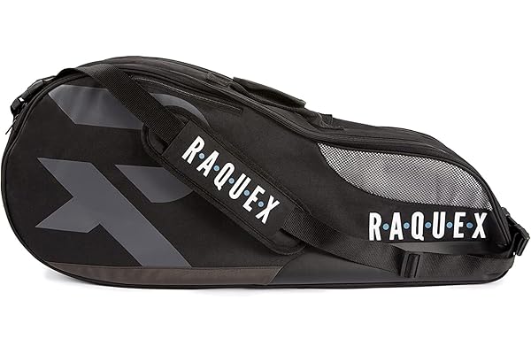 Raquex Sac de Tennis - Sac à Raquettes pour Tennis, de Badminton et de Squash. Bleu, Noir ou Magenta. Sac de Badminton, Peut Contenir jusqu'à 6 Raquettes + Accessoires + Baskets