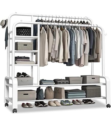 VIPEK V6 - Appendiabiti In Metallo Resistentissimo, Con Ripiani, Autoportante E Portatile, Per Appendere Vestiti. Dimensioni: 189 X 45 X 194 Cm, Carico Max 353,8 Kg, Colore Nero - 5
