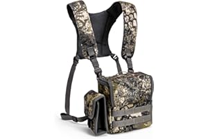 MOXULE Fernglas-Geschirr-Brusttasche – Bino-Tasche mit Entfernungsmesser-Tasche und wasserdichter Abdeckung für Jagd, Wandern, Vogelbeobachtung, Camo