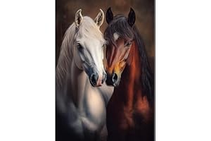 AIRDEA Cavalli romantici Diamond Painting, Cavallo Diamond Painting Kit Completo, Diamantini Crystal Art Hobby Creativi Adulti Decorazione per Casa 30x40 cm
