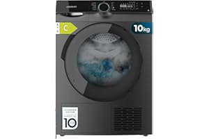 Cecotec Secadora de Ropa Bomba de Calor 10 kg Bolero Dresscode Dry 10505 Inverter Steel, Clase Equivalente A+++, 14 programas, Funciones como UV Care, Planchado Fácil, Certificación Woolmark, Inox