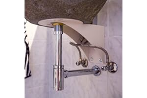 WOHNFREUDEN Stahlblech Waschbecken grau - für Naturstein Waschbecken 100kg Stützlast 4,5 cm Abflussloch