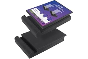 JBER 2 Pack Acoustic Isolation Pads, Studio Monitor Speaker Isolation Foam Pads, High Density Acoustic Foam, Size 7.5"x11"x1.6"/19 x 28 x 4cm, Improve Sound and Prevent Vibration