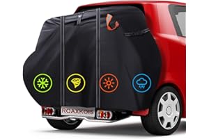 ROAXKOIS Cubierta de la Bici para 2 Bicis en Estante, Cubierta Impermeable de la Bici Eléctrica para el Transporte, Tela de 600D Oxford, Capa de la PU, Resistente, con la Correa Reflexiva de los 4m