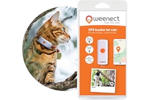 Weenect Cats 2 - GPS tracker for cats | Real-time GPS tracking | No distance limit | Smallest tracker on the market | Subscription required