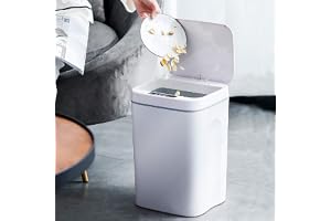 Esyogen 16 l automatisk sensor kvarn, smart sensorpapperskorg, kantig, vit, BüRo köksavfallsbehållare, normalt öppet induktivt dubbelt läge