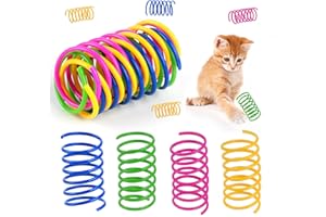 Moosono 60 Stück Bunte Spirale Katzenspielzeug, Interaktives Spielzeug für Katzen, Plastik Spiralen Katzenspielzeug Set, Neuheit Haustier Spielzeug Spiralfedern