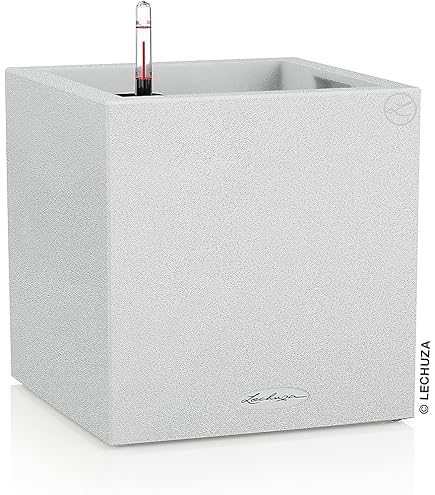LECHUZA Cubico 40 Fioriera Autoirrigante 75x40x40 Cm - Poliresina Colore Caffè - Per Interni Ed Esterni