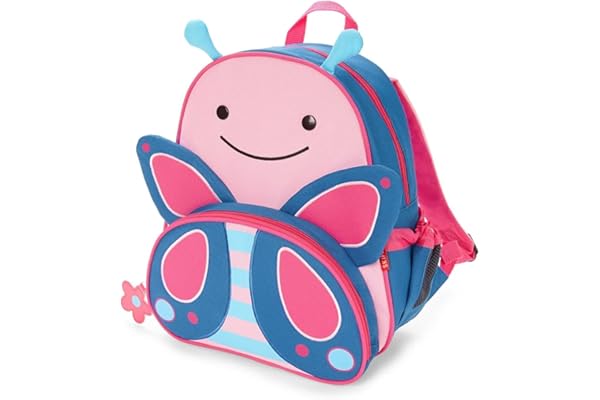 Skip Hop Petit Sac à Dos Papillon - Cartable de Qualité dès 3 Ans - Sac à Dos Voyage & Sac École pour Enfants avec Compartiments, Bretelles Matelassées Réglables & Filets Boissons