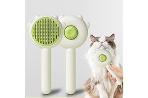 absob Szczotka Do Pielęgnacji Kotów i Psów, Szczotka Samoczyszcząca Do Usuwania Luźnego Podszerstka, Mat i Splątanych Włosów, Szczotka Do Sierści Dla Kotów/Psów (Biały-B)