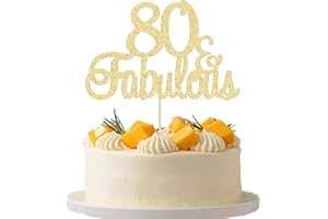 Gyufise 3Pcs 80 & Fabulous Cake Toppers 80 Birthday Anniversary Cake Toppers for 80 Birthday Anniversary Party Decorations Happy 80th Birthday Cake Decorations Supplies