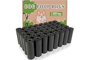 AITODOS TA AiTodos® 600 Stück Hundekotbeutel, Schwarz, Geeignet zum Verlassen des Hauses, Kotbeutel für Hunde - 30 * 21,5 cm, Polyethylen-Material, Tragbar - Hunde Kotbeutel (40 Rollen, 15 pro Rolle)