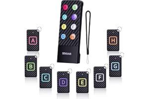 Simjar Schlüsselfinder mit Schlüsselband, drahtlos, 90 dB Geräteortung, unterstützt durch Fernbedienung, 8 Empfänger, Tracker für Haustier, Brieftasche, Handy, Brillenetui Tracker