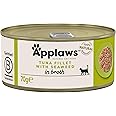 Applaws Natural Cat Food, Tuna Fillet with Seaweed, In Broth Tin, 70g (Pack of 24)