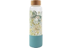Portico Designs Ltd William Morris Golden Lily Glass Water Bottle, 600ml. Height approx 24cm diameter 7cm