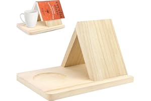GKZB Soporte para Libros Porta Libros Triangular de Madera Soporte triangular de madera personalizado Soporte para Libros y Tazas para Amantes de los Libros