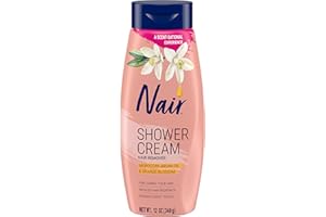 Nair Shower Cream Hair Remover with Moroccan Argan Oil and Orange Blossom, Body Hair Removal Cream for Women, 12 oz