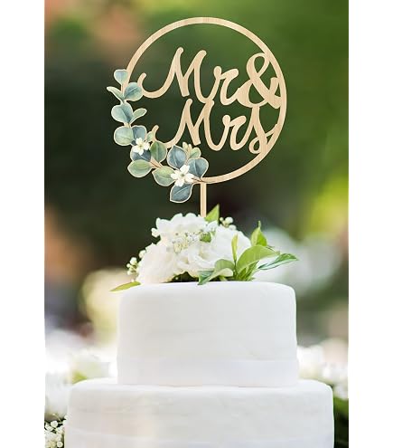 Personnalisé Mr & Mrs gâteau drapeaux amour coeur gâteau de mariage