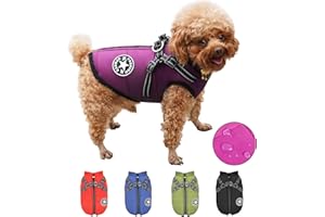 RARSSA Manteau d'hiver Imperméable pour Chien Chaud avec Harnais, Veste Imperméable pour Chiens d'hiver pour Petits, Moyens et Grands Chiens, Bulldog Français Chihuahua Labrador