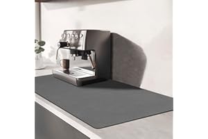 TENQUAN Tappetino per piatti ad asciugatura 40x30cm Tappetino Drenante per cucina con antiscivolo Fondo Tappetino per Assorbente Macchina da Caffè Scolapiatti per piatto Lavello(Grigio Scuro)