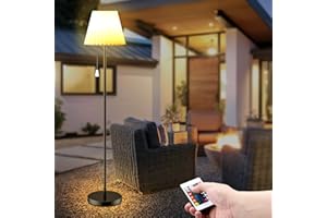 Onherm Lampada LED da Terra Solare da Esterno Interno, Lampada Senza Fili con Sensore di Luce, Ricaricabile, 14 Colori, Dimmerabile, Modalità RGB, 5 Altezze, Impermeabile, per Giardino Terrazza Salon