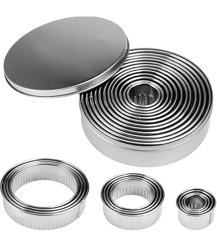 Zenker 42963 Set of 2 Round Doughnut Cutters, Round Cutters, Sandblasted, Cookie Cutter, Stainless Steel, 9.5 cm Zenker 42963 Set of 2 Round Doughnut Cutters, Round Cutters, Sandblasted, Cookie Cutter, Stainless Steel, 9.5 cm
