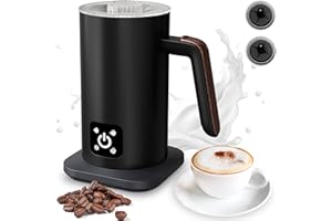 RINOXAR Montalatte Elettrico Cappuccino 4 in 1, 590ML Schiumalatte Elettrico con Schiuma Rapida, Cappuccinatore Funzionale e Silenzioso per Caffè,Latte,Macchiato,Cioccolata Calda per Casa e Viaggi