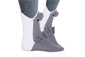 OLDM Knit Crocodile Socks Novelty Funky Knit Pattern 3d Whimsical Alligator Knitting Cuff Shark Chameleon Fish Dinosaur Socks Cotton Cute Funny Cartoon Soft Animal Creative Floor Hosiery,Coffee