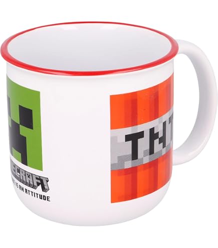 Minecraft Set tazza e calzino, bevande calde e fredde, casa o ufficio, regalo per adulti e bambini, unisex, taglia unica, 312 ml, multi Creeper SSS