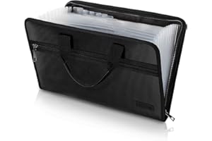 ENGPOW Expanding File Folder A4 Upgrade Fireproof File Organiser Files Folder File Accordion Filing Folder Portable Document Organiser Concertina File for Keeping Contract,bill,Certificate with 13 Pockets