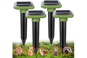 WUGEIN Ultrasonic odstraszacz moli, 4 sztuki, ultradźwiękowy odstraszacz kretów i norników, ochrona przed uderzeniami, jaszczurkami, molami, szkodnikami, trawnikiem, ogrodem