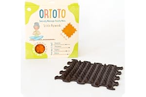 ORTOTO Premium Single Sensory Massage Mat, Puzzle mat, Orthoepedic - Manual Massage Mat (Little Pyramids - Dark Chocolate)