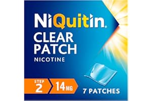 NiQuitin 14 mg Nicotine Patch - Step 2 - Stop Smoking Aid Therapy - 7 Clear Patches for 1 Weeks Treatment - 24h Craving Control - Invisible Nicotine Patches, White, 7 Count (Pack of 1)