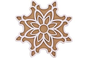 INDIABAZAAR Rangoli Stencils Reusable MDF Wooden Base Diwali Decorations Easy to Fill Rangoli Stencil Tool Indian Mandala DIY Art Template for Home Floor Tile Décor Craft Projects Gift (Small - Design 4)