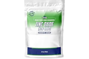 MYOC Poudre d'oxyde de zinc blanc (60 grammes), poudre d'oxyde de zinc non nano, poudre d'oxyde de zinc pour la peau, pour crème solaire à faire soi-même, crème anti-qualité en ligne