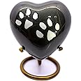ESPLANADE HeartShape_Grey Brass Container Jar Pot - 2 Pieces, Grey
