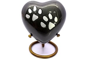 ESPLANADE Urna kremacyjna dla zwierząt Pamiątkowych urny pojemnik na słoik | Mosiężna urna | Metalowa urna | Urna pogrzebowa | Pamiątka pamiątkowa | Urna dla kota dla zwierząt domowych (szara z kieszeniami)