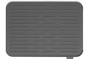 Brabantia Sink Side Tappetino Scolapiatti, Silicone, Dark Grey, 43.8 x 32.5 x 0.9 cm