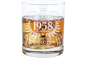 Always Looking Good Vaso de whisky grabado vintage de 1958 envejecido a la perfección para 67 años de edad, para 67 años de edad, grabado, whisky, bourbon, escocés, Lowball