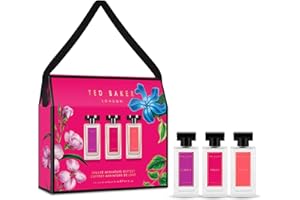 Ted Baker Miniatures Handbag Gift Set for Women, 3 x 15ml Eau de Toilettes Elodie, Polly and Kasia, Fruity Floral & Amber Miniatures in a Deluxe Handbag Box