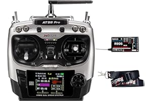 Radiolink AT9S Pro 10/12 canaux 2.4GHz RC Radio Transmitter et récepteur R9DS Remote Controller Long Range pour Drone/Quad/Avion de Course et Plus Encore (Mode 2 Main Gauche)
